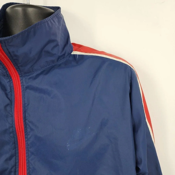 Nike Men's Vintage Jacket Windbreaker Pullover Red‎ White Blue 1/4 Zip Size L - Picture 3 of 11
